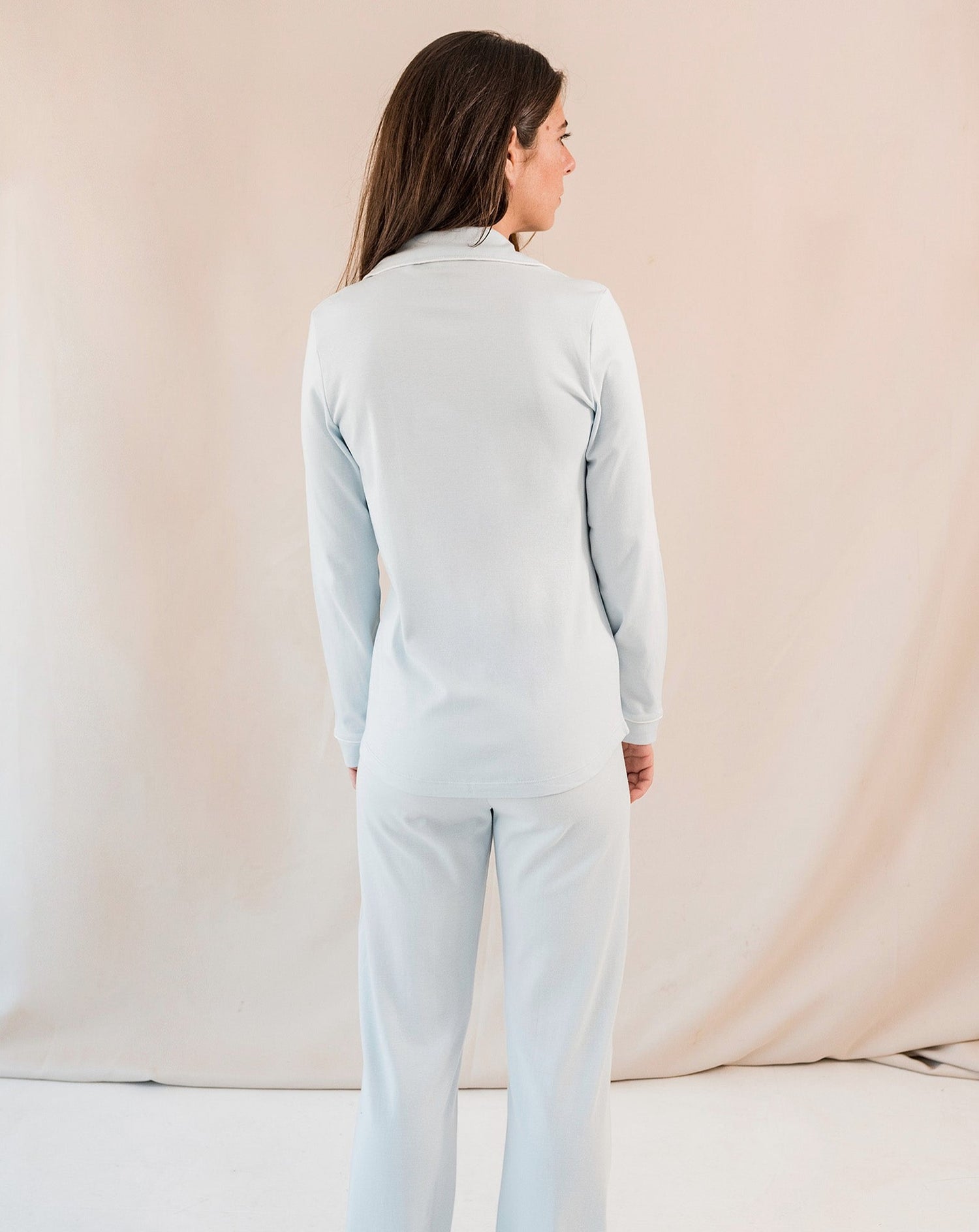 Pyjama chemise bleue pour femme