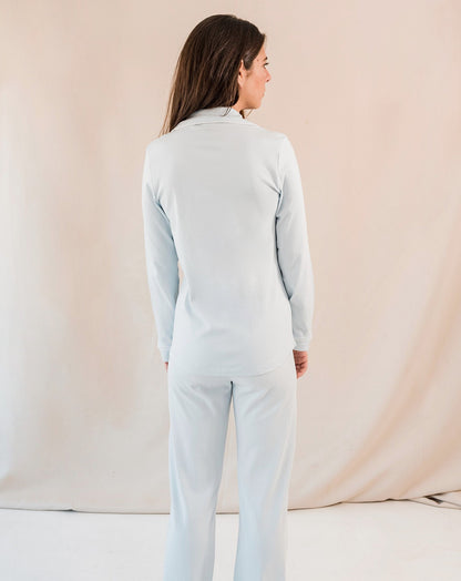 Pyjama chemise bleue pour femme