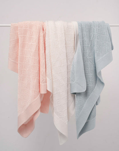 Blue Cotton Perlé Blanket